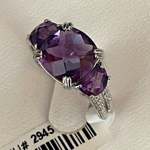 STS Sterling Silver Amethyst Ring